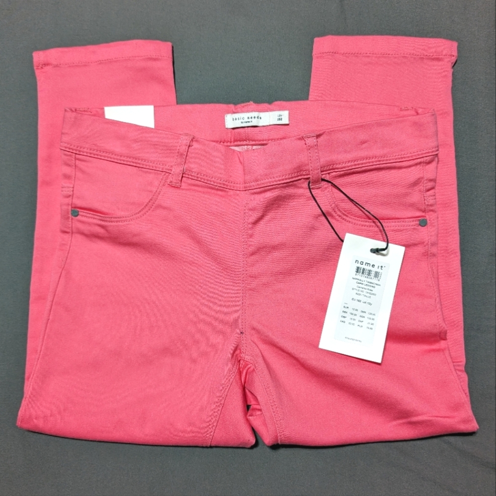 NWT Name it pink kids Capri basic needs pants size 12y